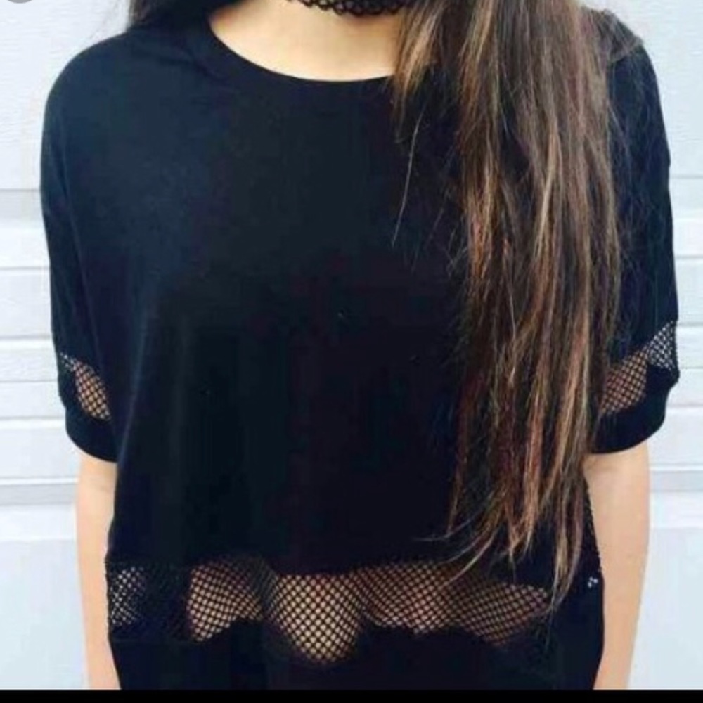 Brandy Melville Black Mesh Shirt